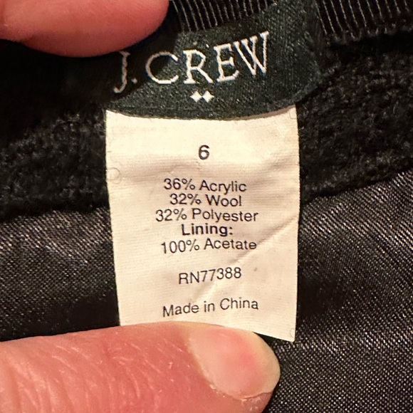 J Crew Mini Black Wool/ Polyester Lightly Fringe On Bottom Zipper In Bac… - Picture 7 of 9